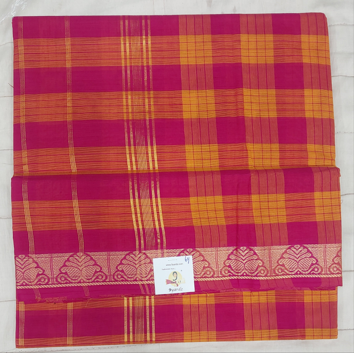 Chettinadu cotton checked 6 yardz