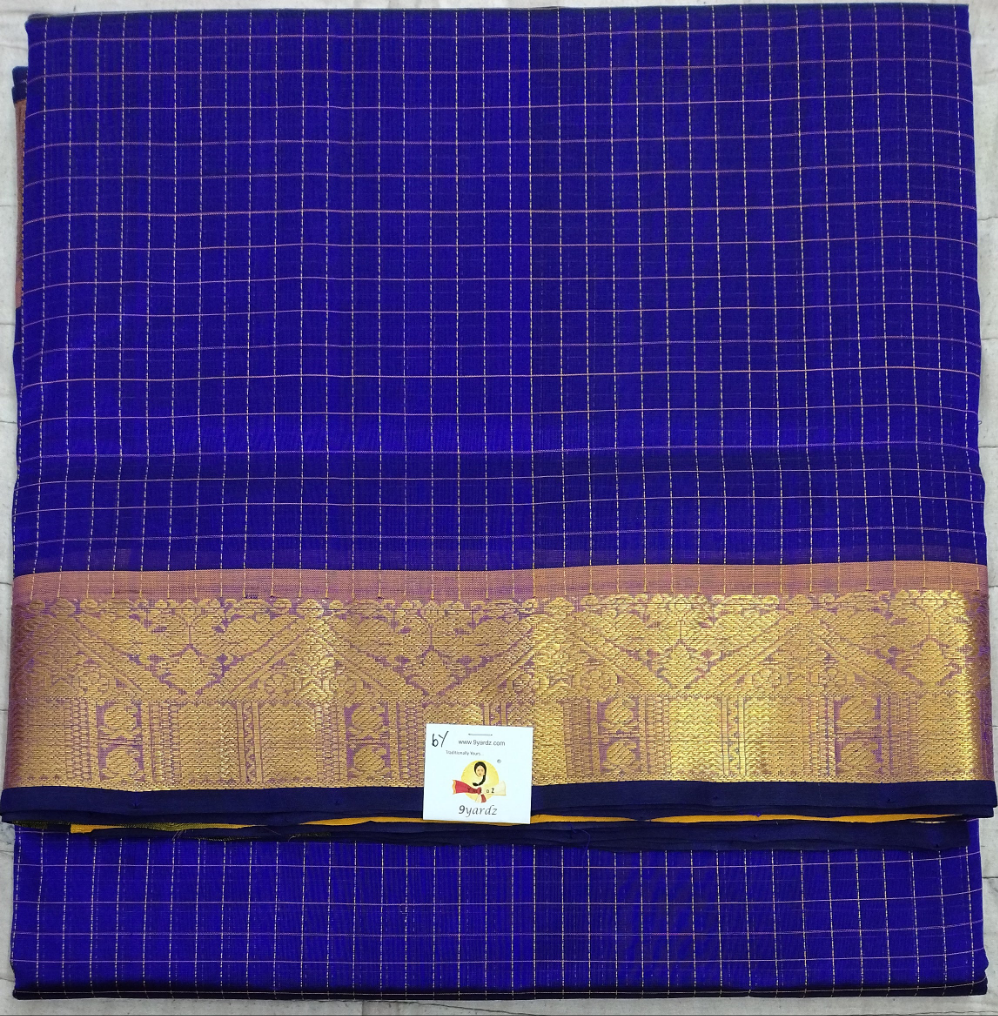 Pure silk cotton Checked 10yards madisar