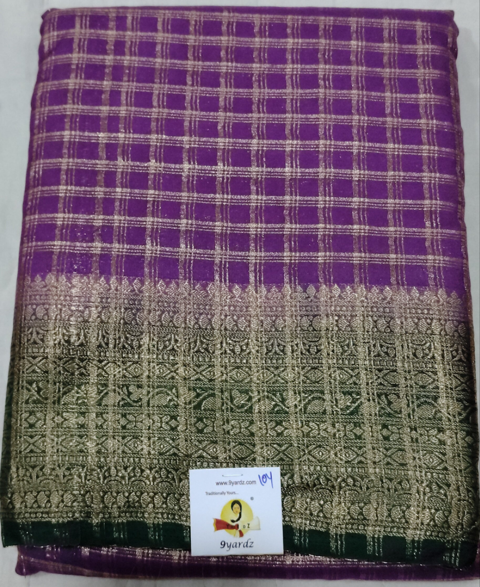 Mysore crepe silk checked (synthetic)