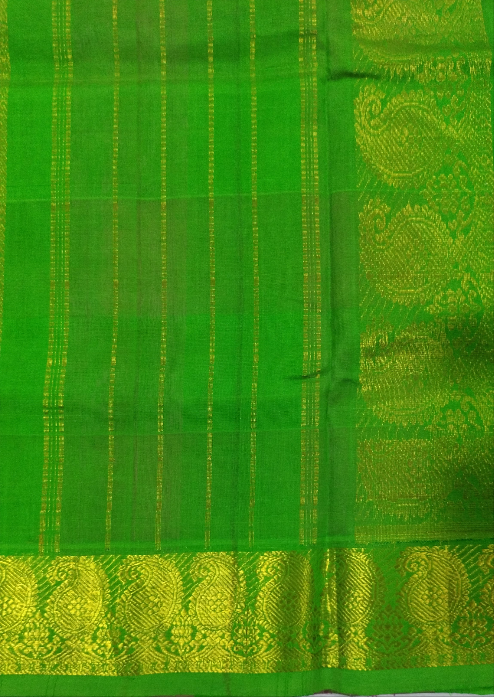 Pure silk cotton- palum pazhamum kattam with butta, 10yards (madisar)