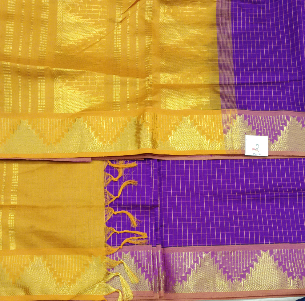 Semi Silk cotton Madisar Checked