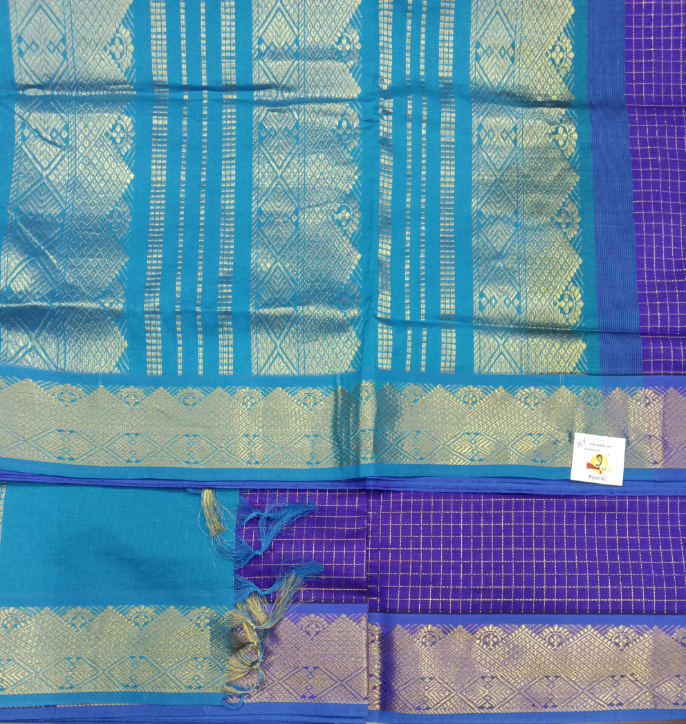 Semi Silk cotton Madisar Checked