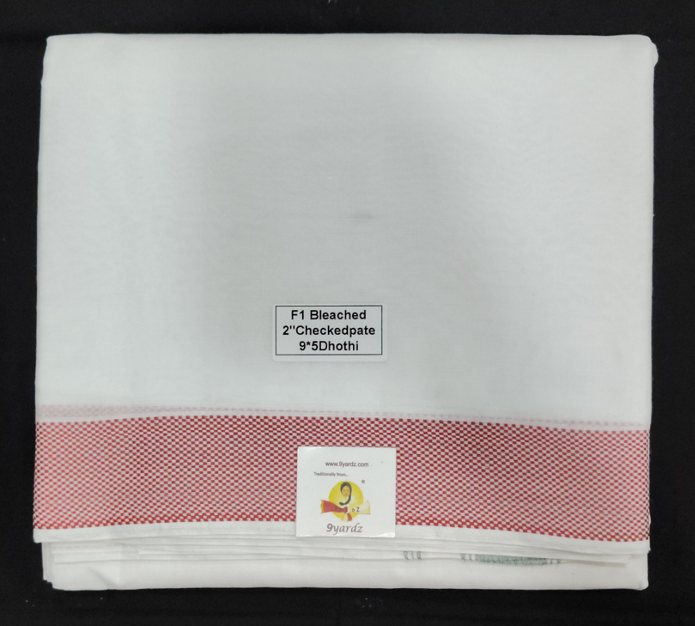 Cotton Dhothi Bleached 9*5