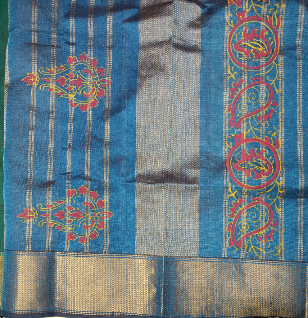 Pure silk cotton 10yards Printed madisar