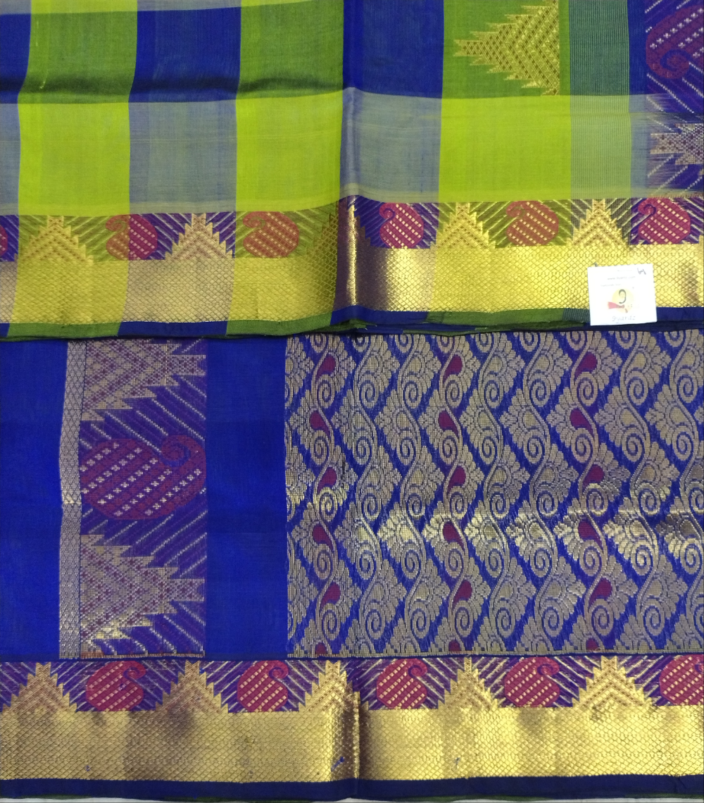 Pure silk cotton zari Palum Pazhamum Check