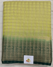 Load image into Gallery viewer, Mysore crepe silk checked (synthetic)