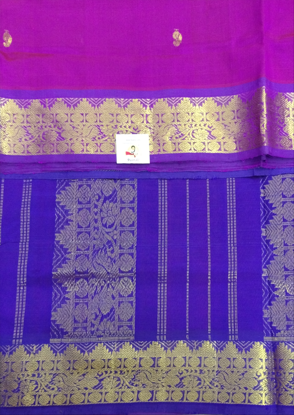Pure silk cotton-  with butta, 10yards (madisar)
