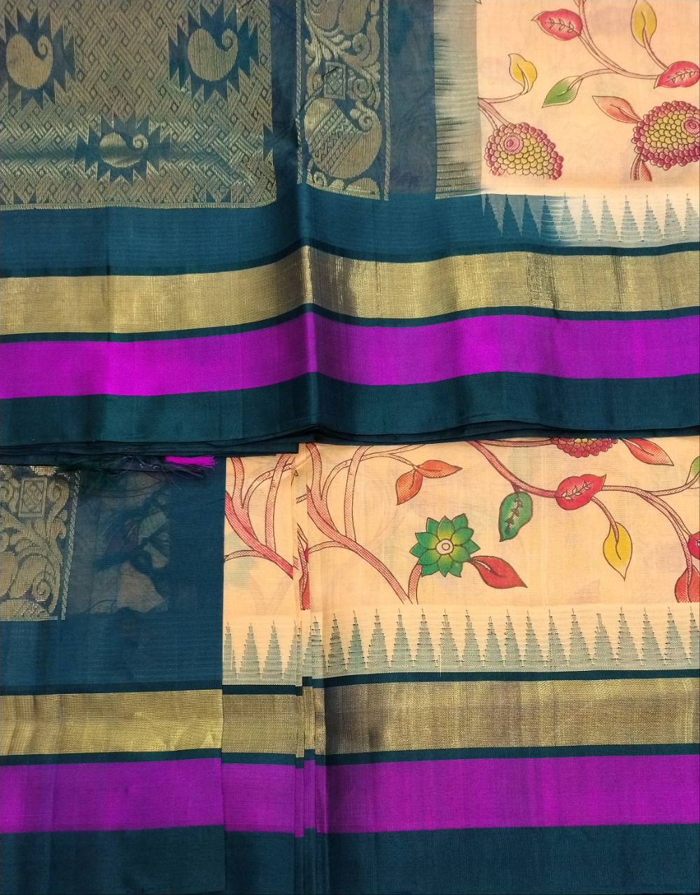 Pure silk cotton -Korvai 10yards madisar