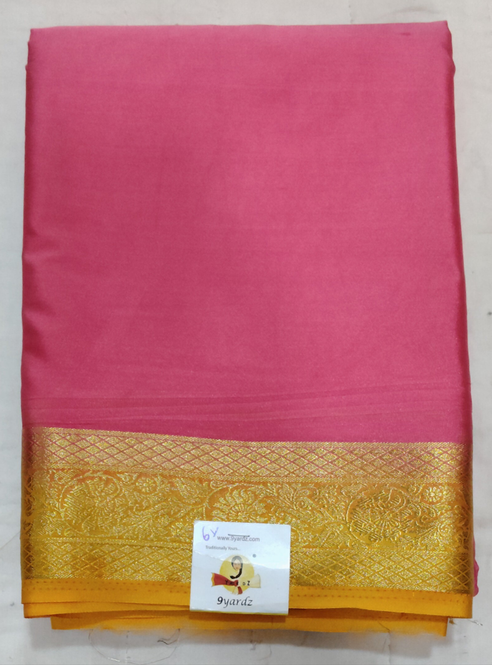 Synthetic Mysore silk 6yardz