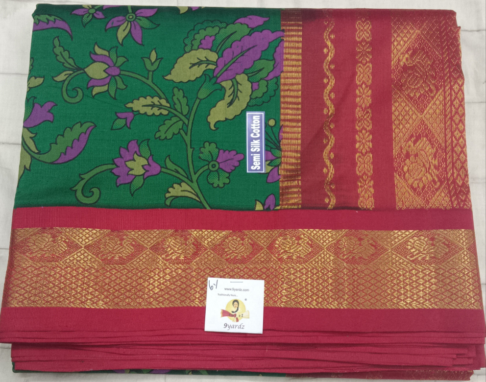 Semi silk Printed Korvai 6Yards