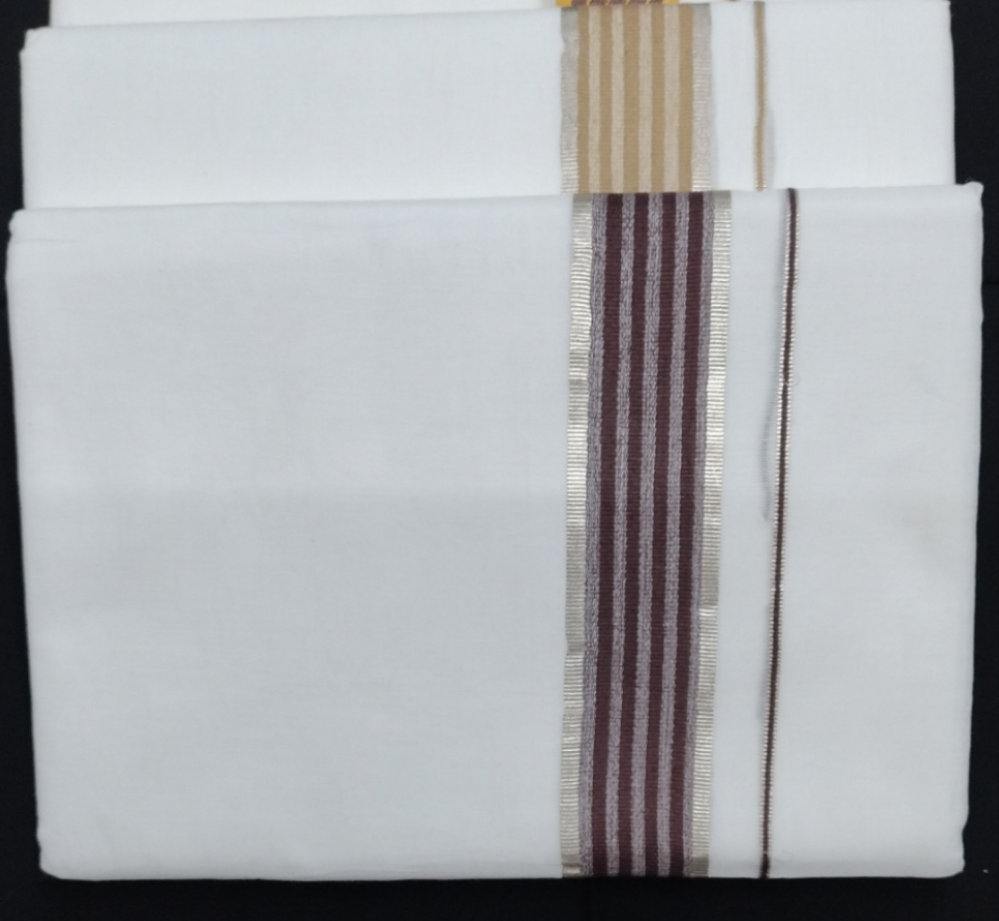Bleached cotton Dhothi 9muzham