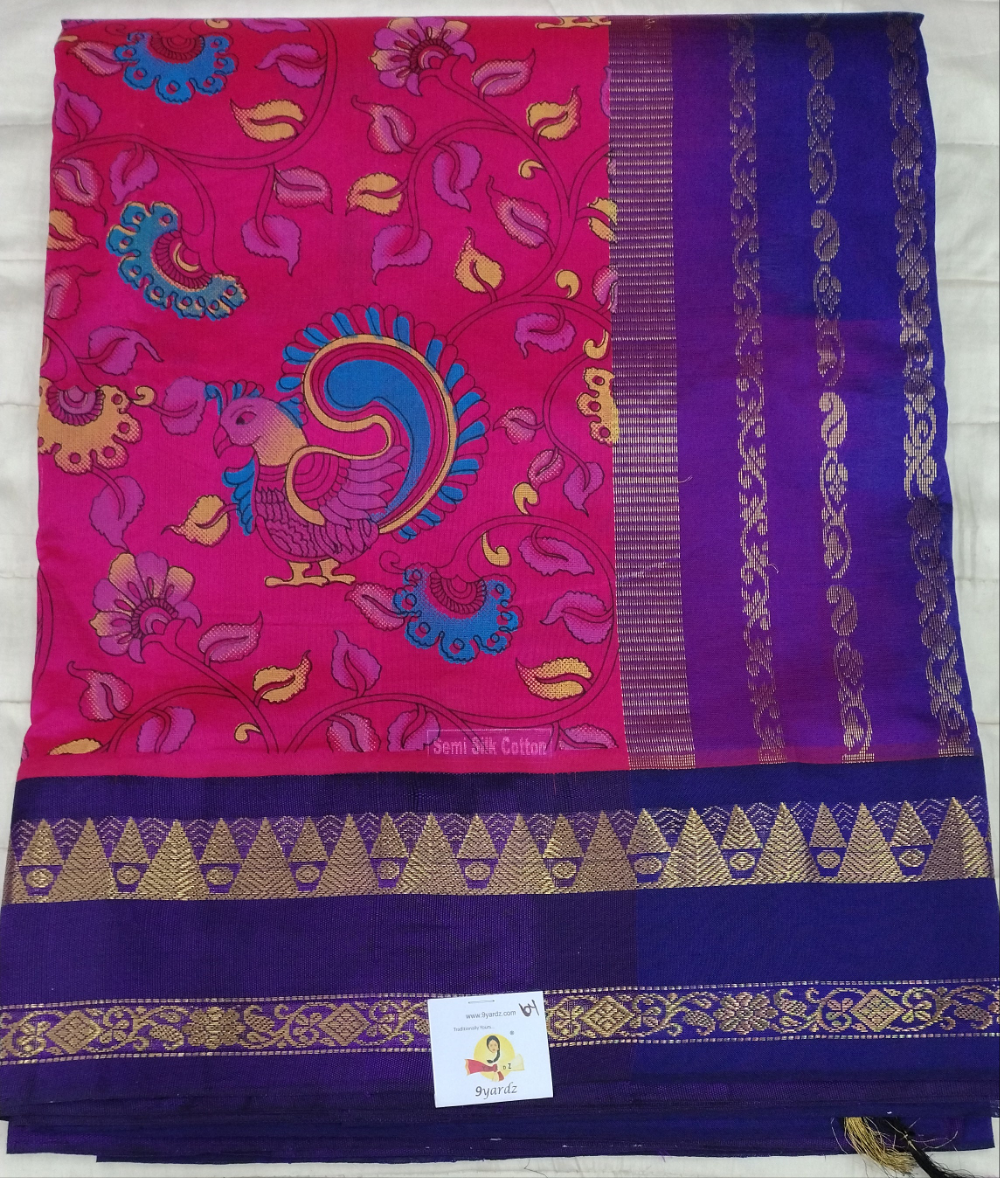 Semi silk Printed Korvai 6Yards