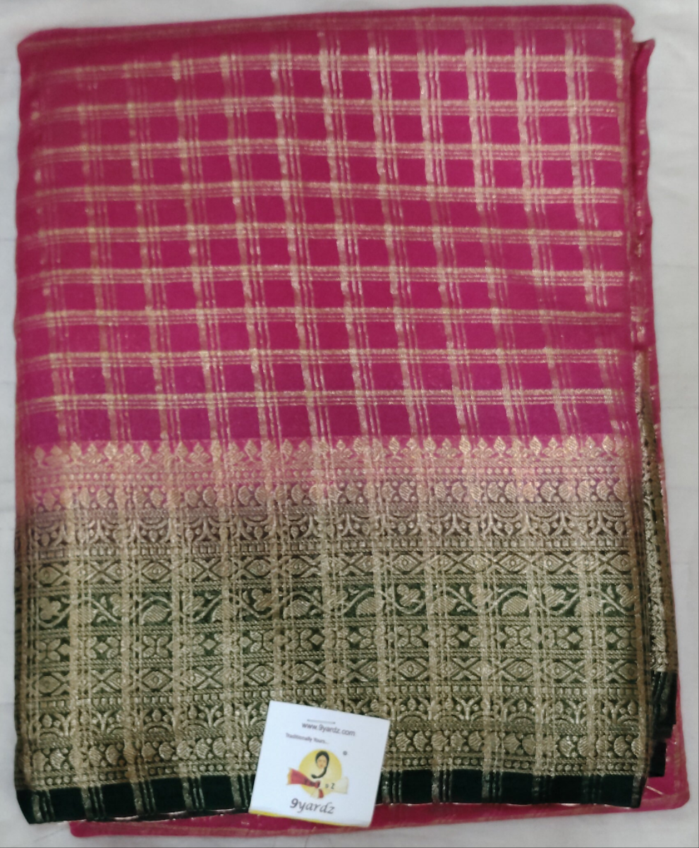 Mysore crepe silk checked (synthetic)