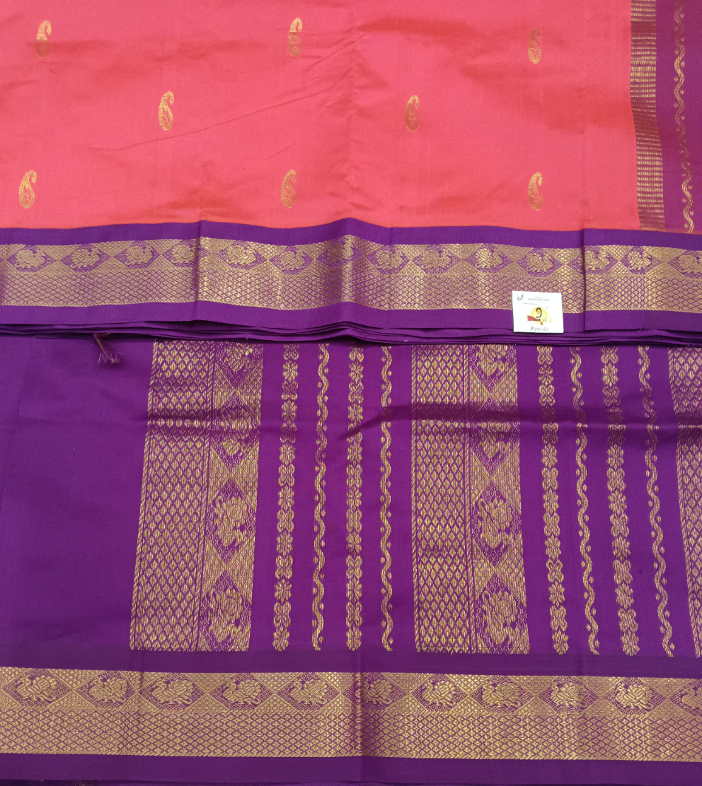 Semi silk Plain Korvai 6Yards