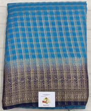 Load image into Gallery viewer, Mysore crepe silk checked (synthetic)