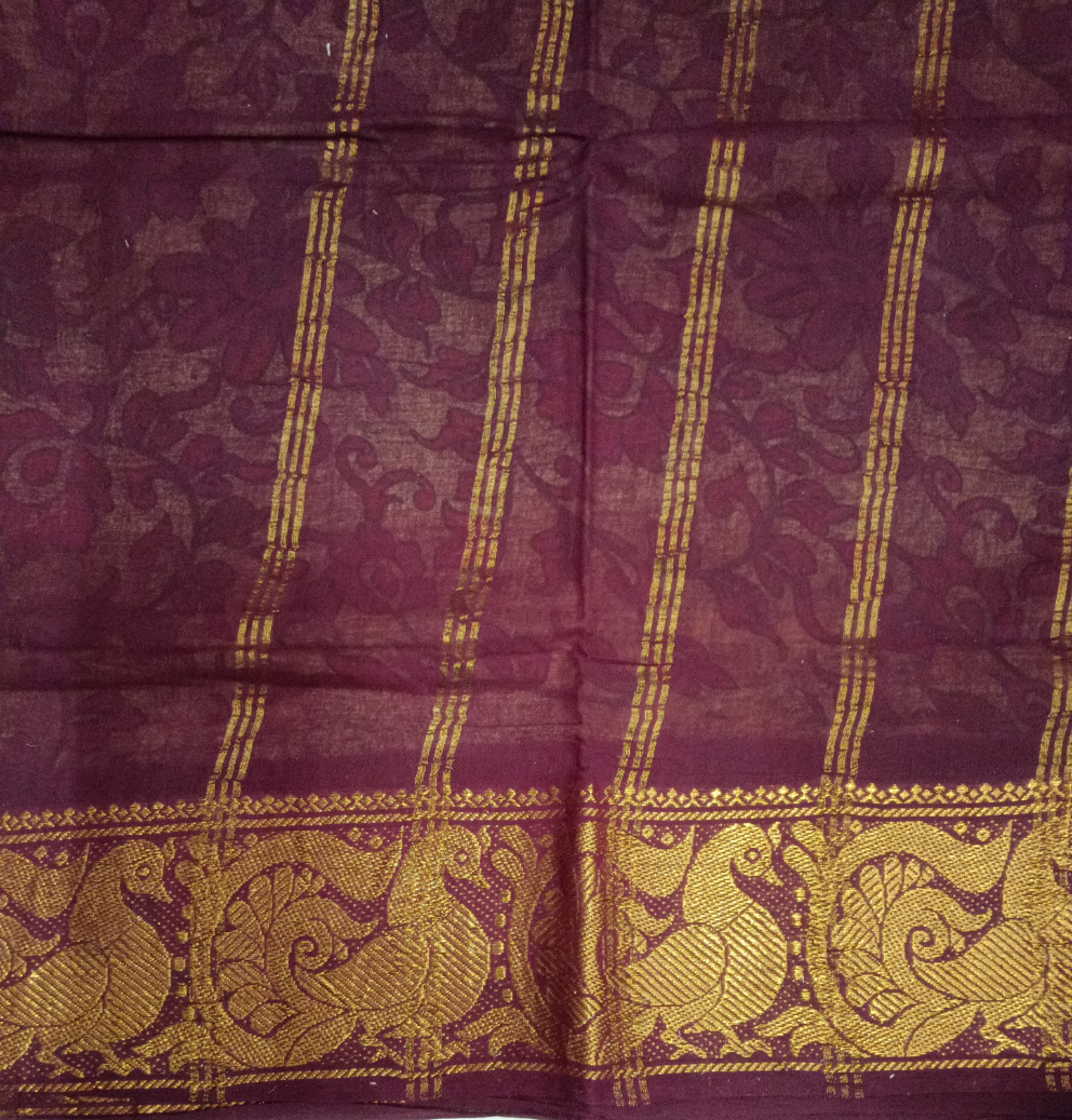 Kalamkari Printed Sungudi 10 yards