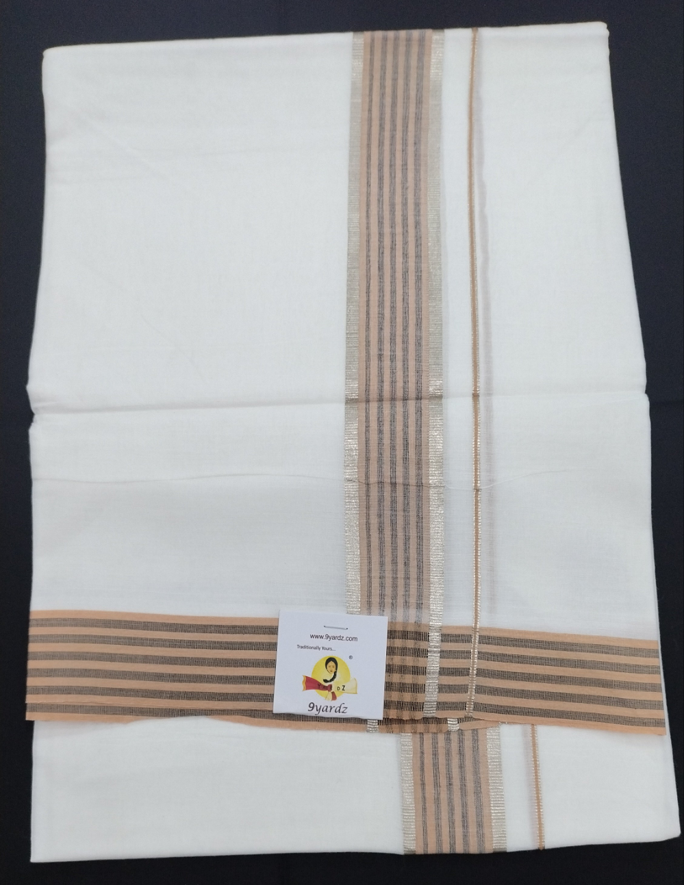 Bleached cotton Dhothi 9muzham