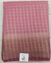 Load image into Gallery viewer, Mysore crepe silk checked (synthetic)