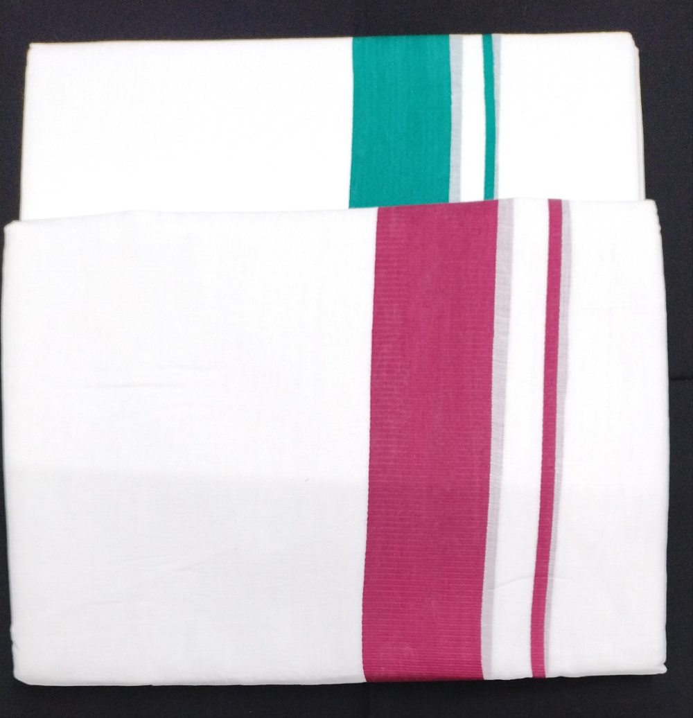 Bleached cotton Dhothi 9muzham