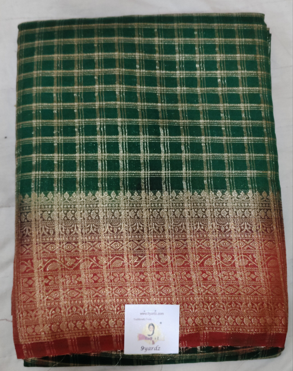 Mysore crepe silk checked (synthetic)