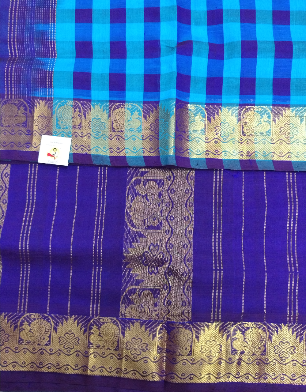 Pure silk cotton zari Palum Pazhamum Check