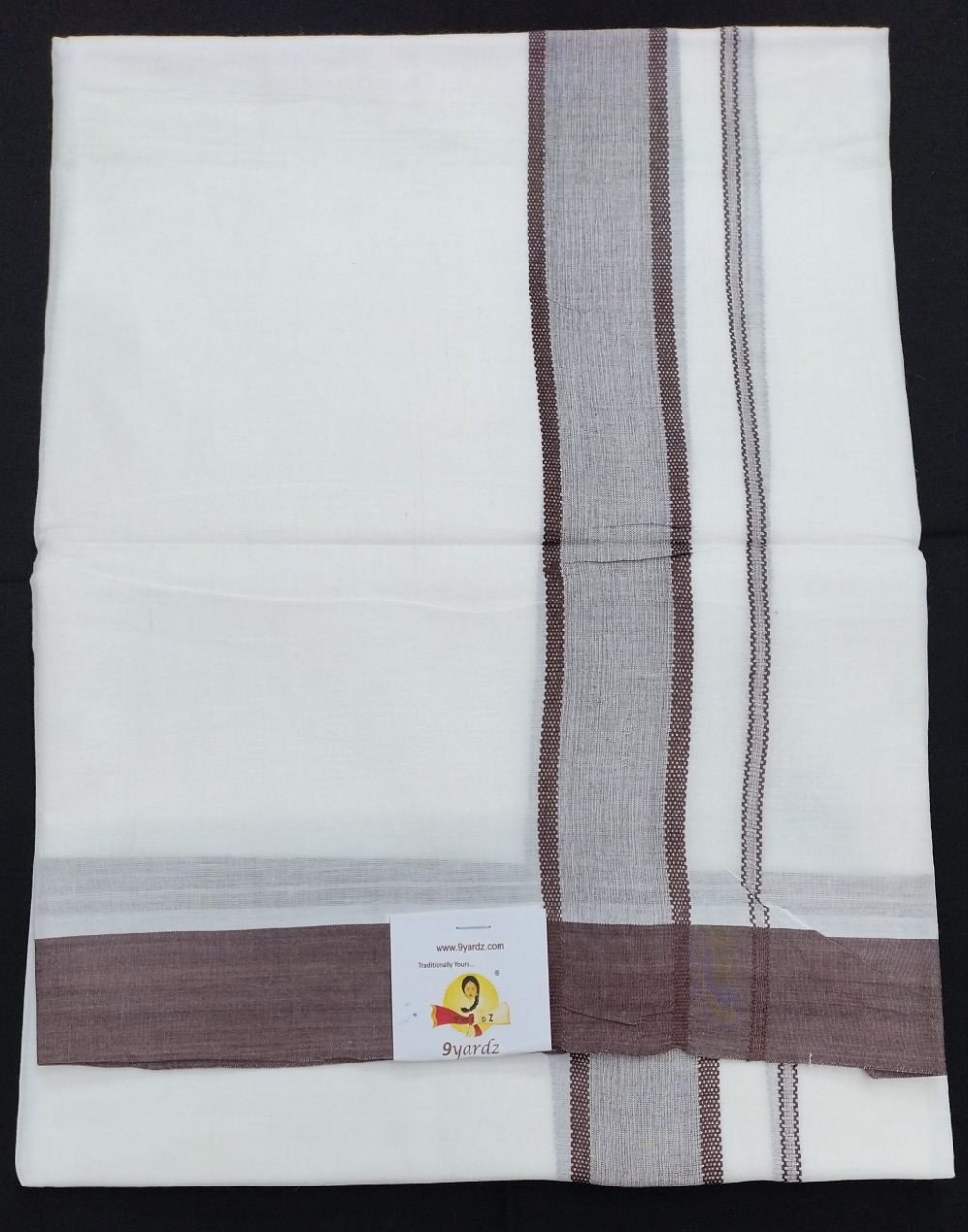 Bleached cotton Dhothi 9muzham