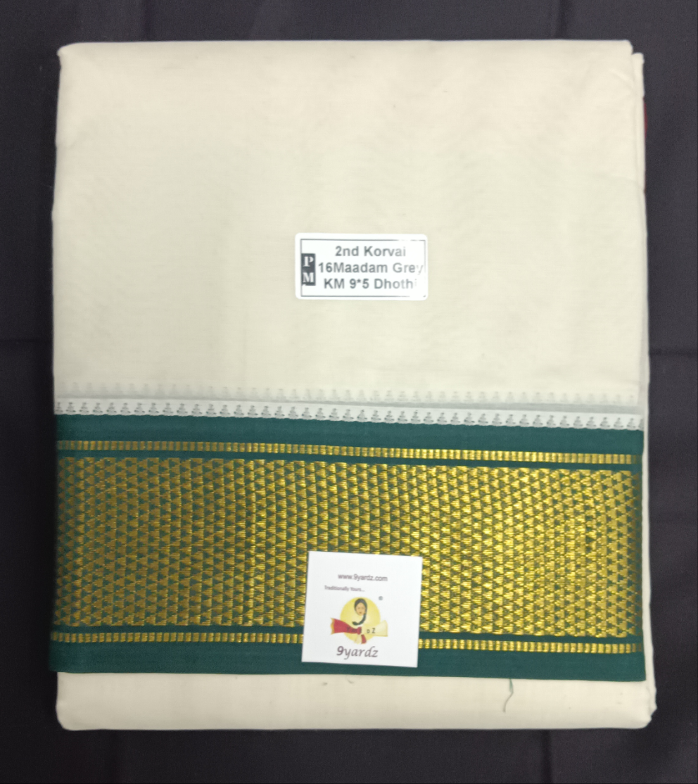 Pure cotton Muhurtham dhoti 9*5 16 maadampet KM