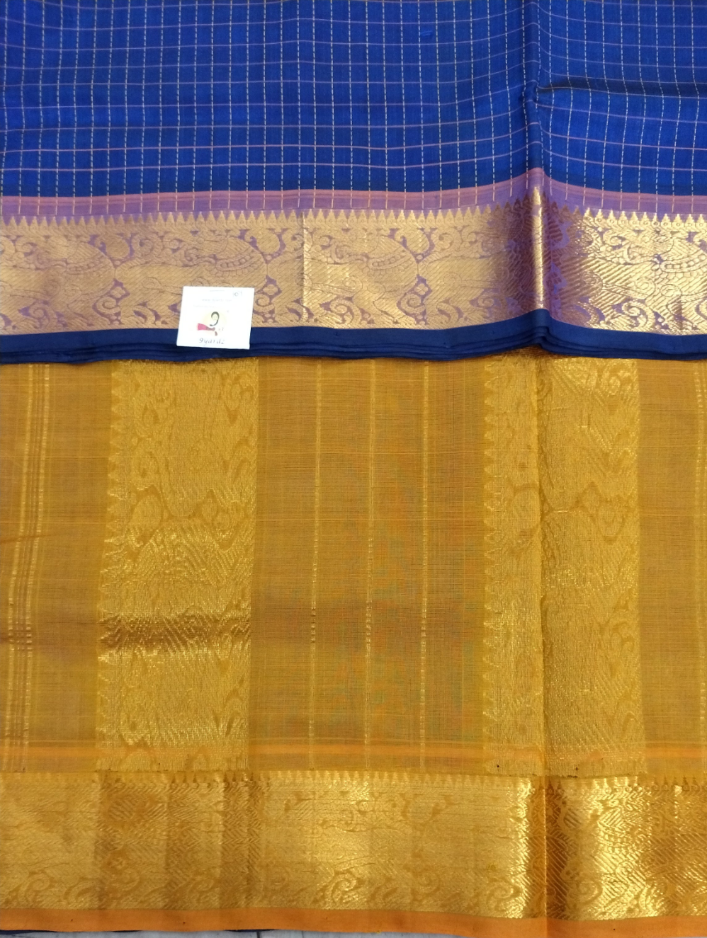Pure silk cotton- Theard kattam with butta, 10yards (madisar)