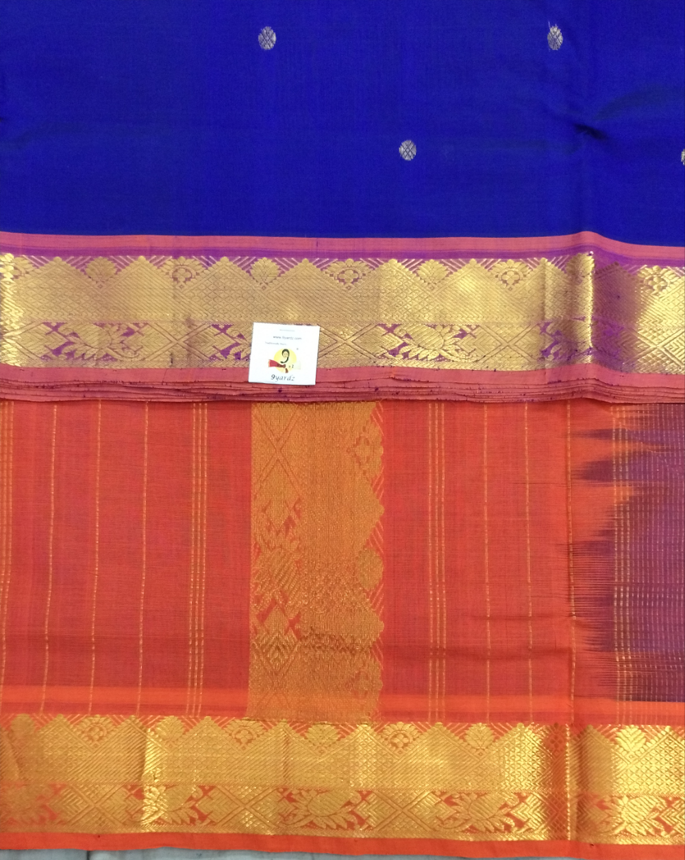 Pure silk cotton-  with butta, 10yards (madisar)