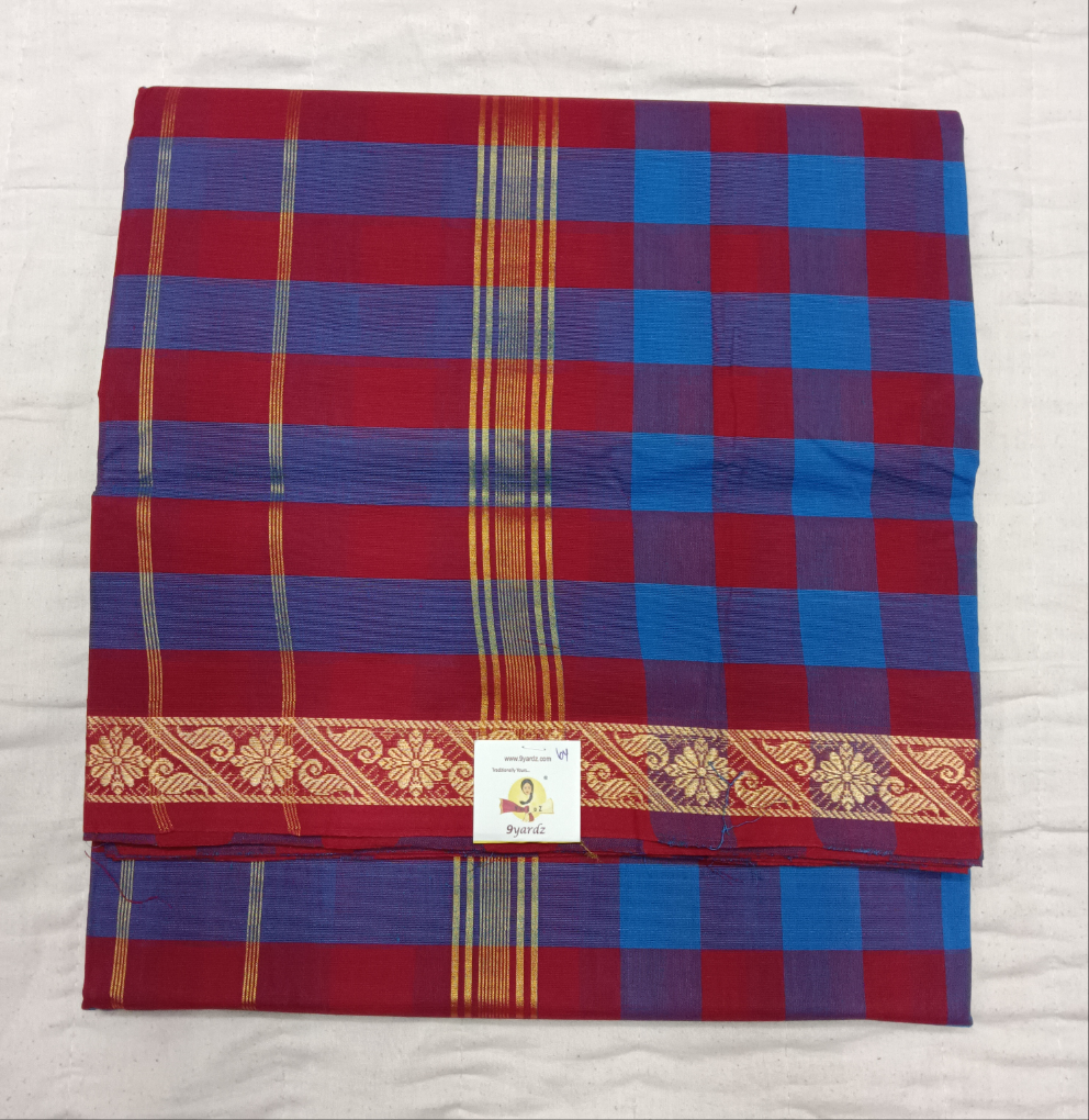 Chettinadu cotton checked 6 yardz