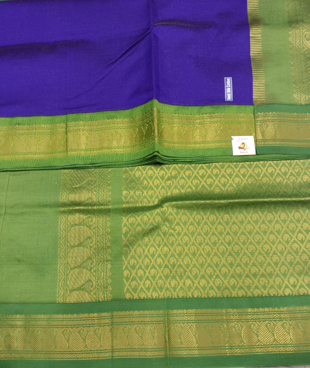 Semi silk Plain Vairavoosi Korvai 6Yards
