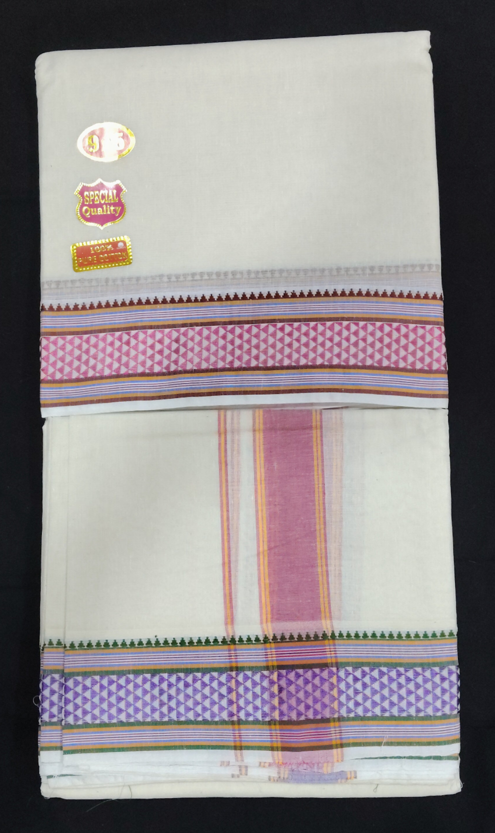 Nagari Cotton Jacqurad  Dhothi 9*5