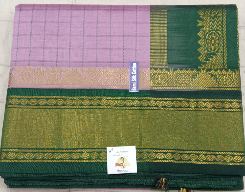 Semi silk Plain Korvai 6Yards