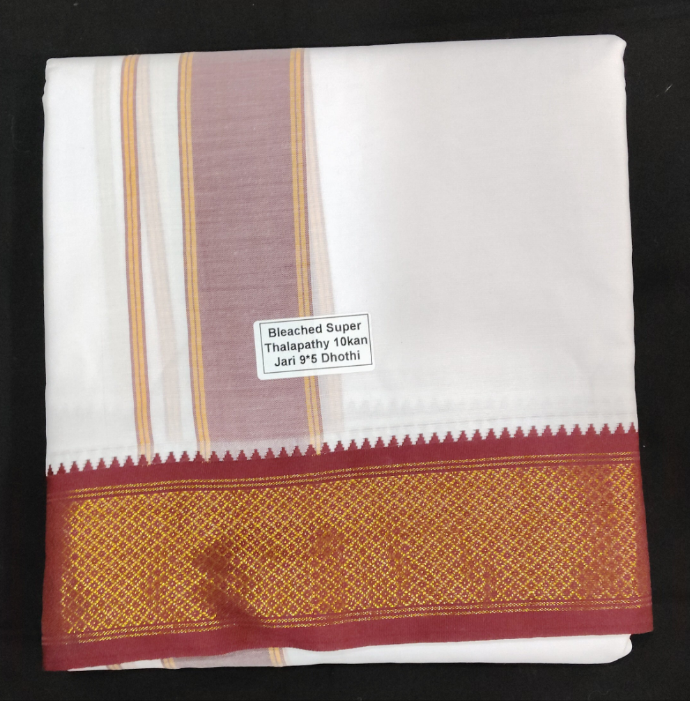 Cotton Dhothi Bleached 9*5