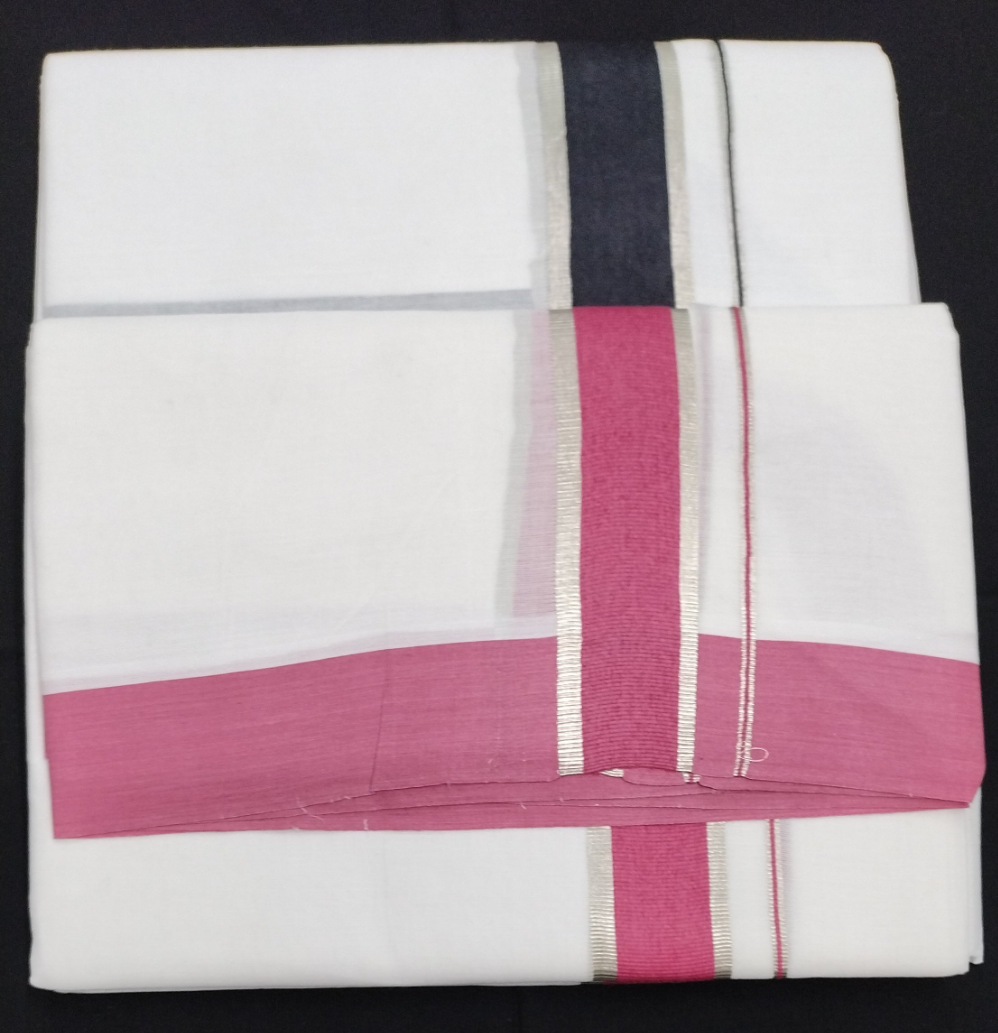 Bleached cotton Dhothi 9muzham
