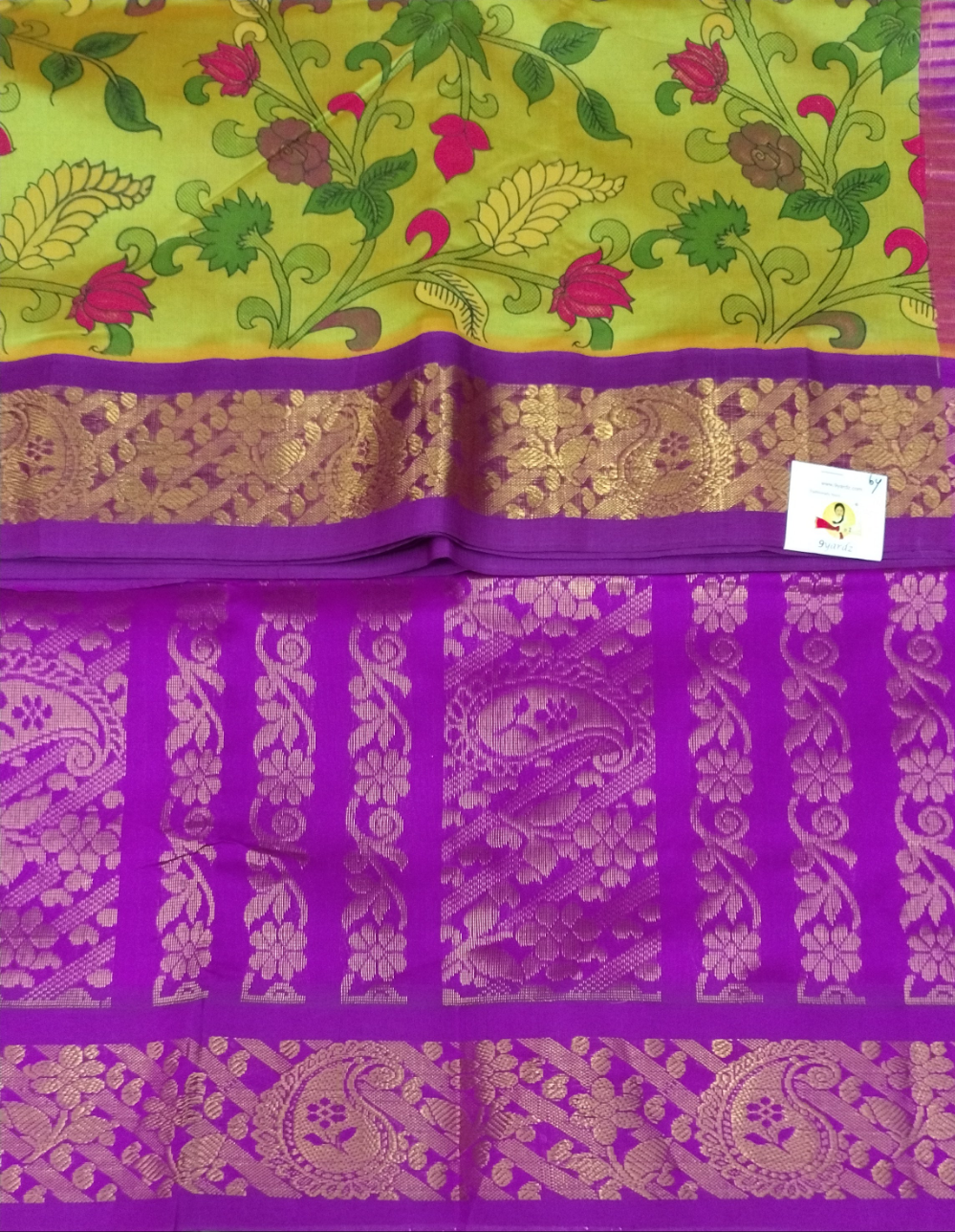 Semi silk Printed Korvai 6Yards