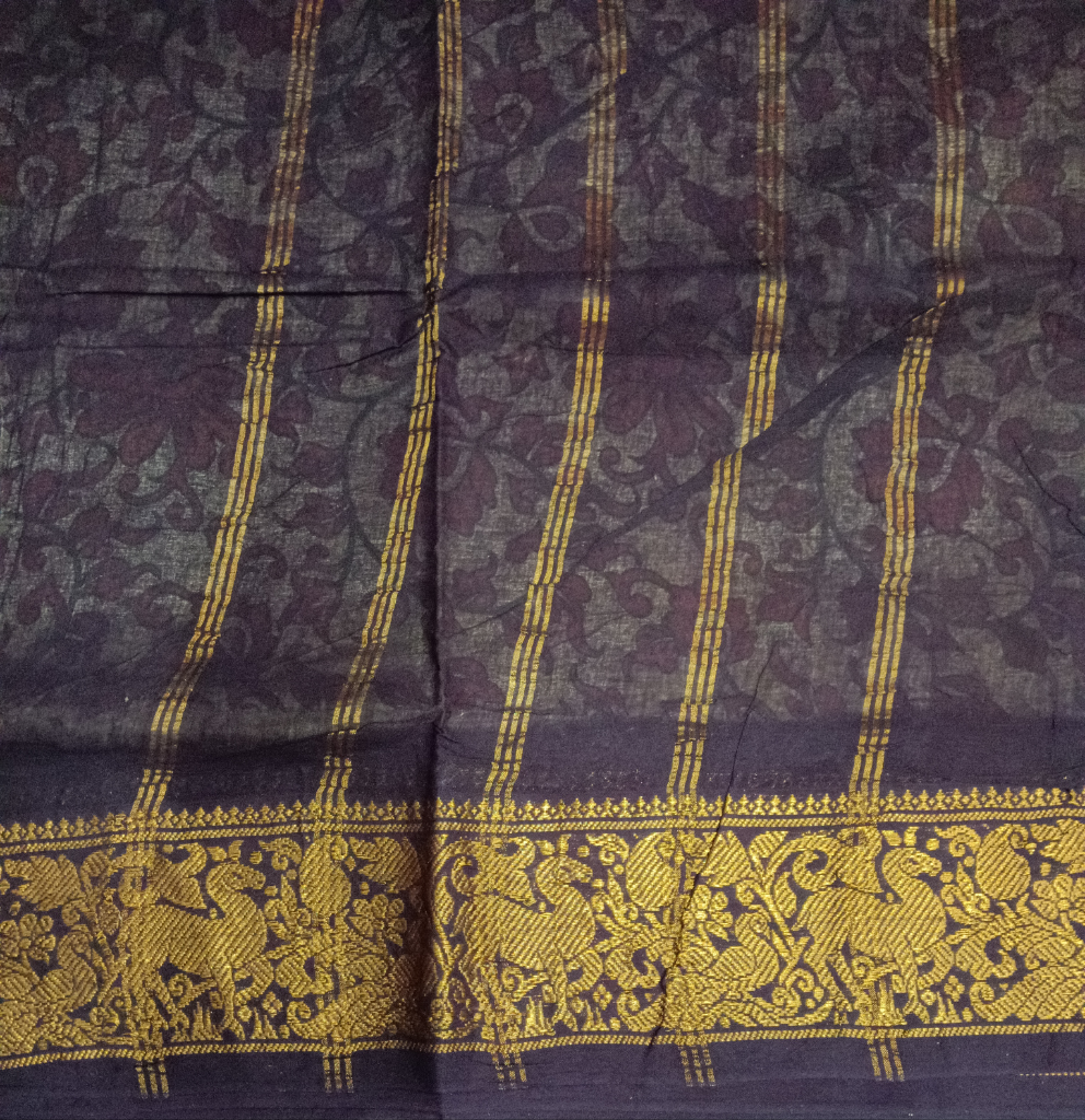 Kalamkari Printed Sungudi 10 yards