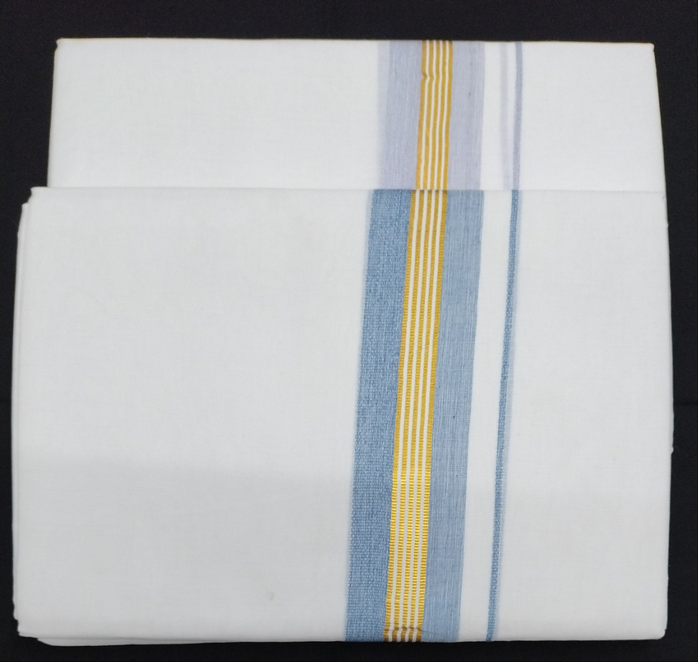 Bleached cotton Dhothi 9muzham