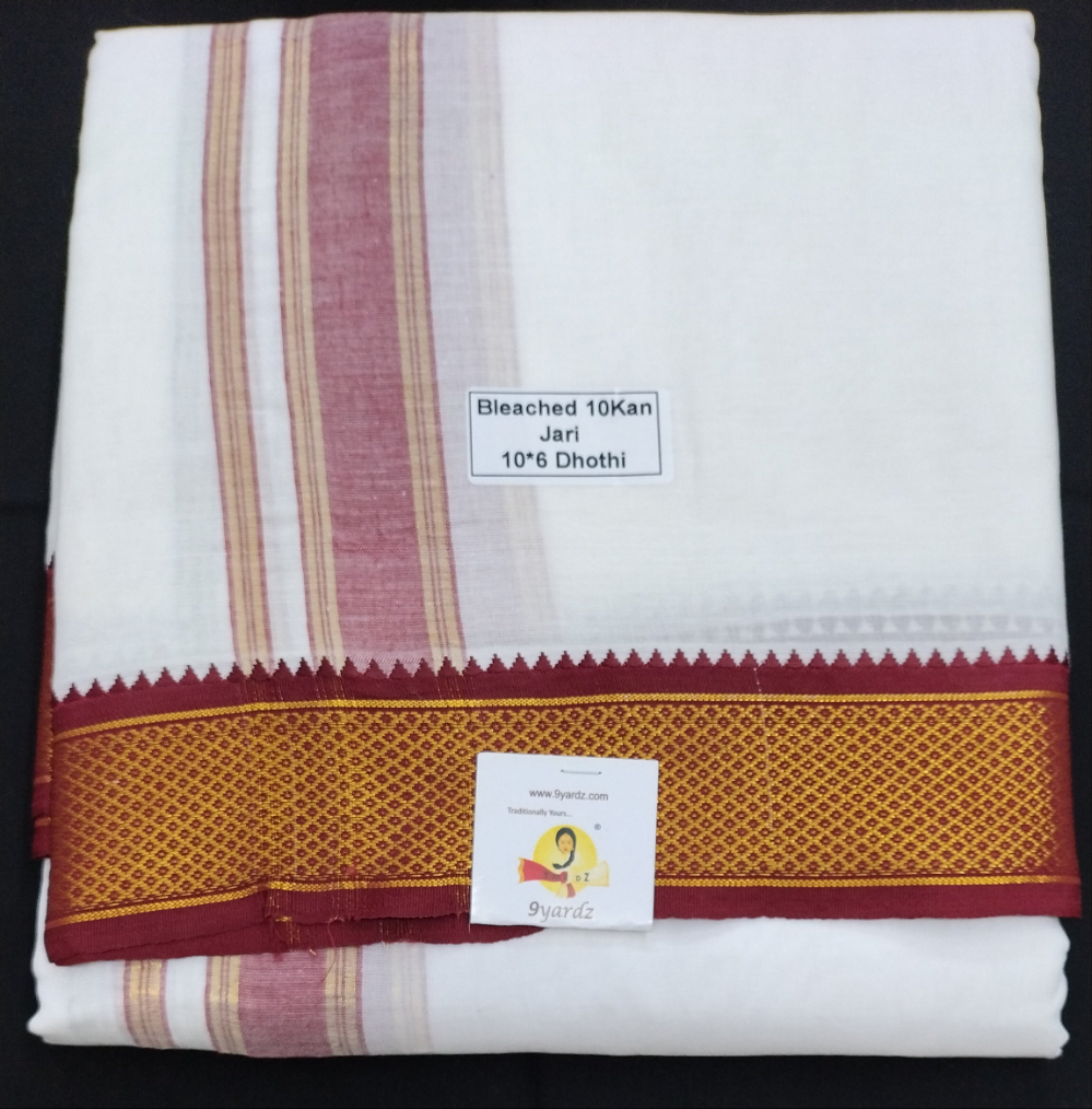 Cotton Dhothi Bleached 10*6