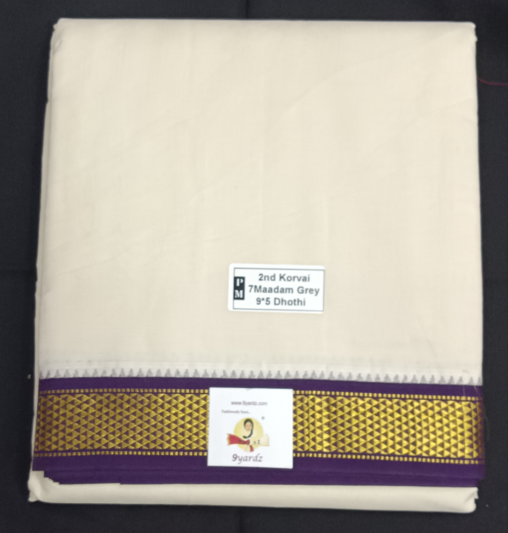 Pure cotton Muhurtham dhoti 9*5 7maadampet