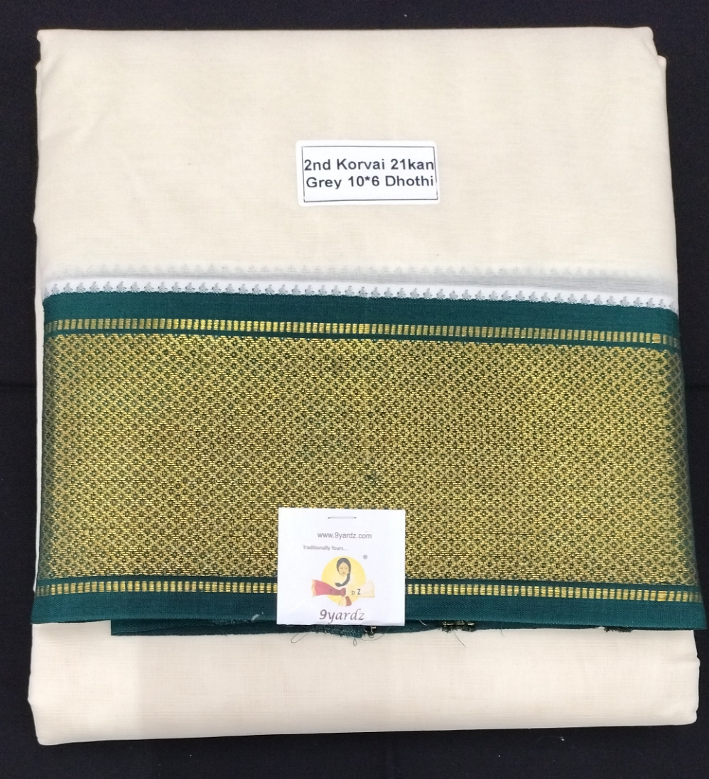 Pure cotton Muhurtham dhoti 9*5 21mayilKann