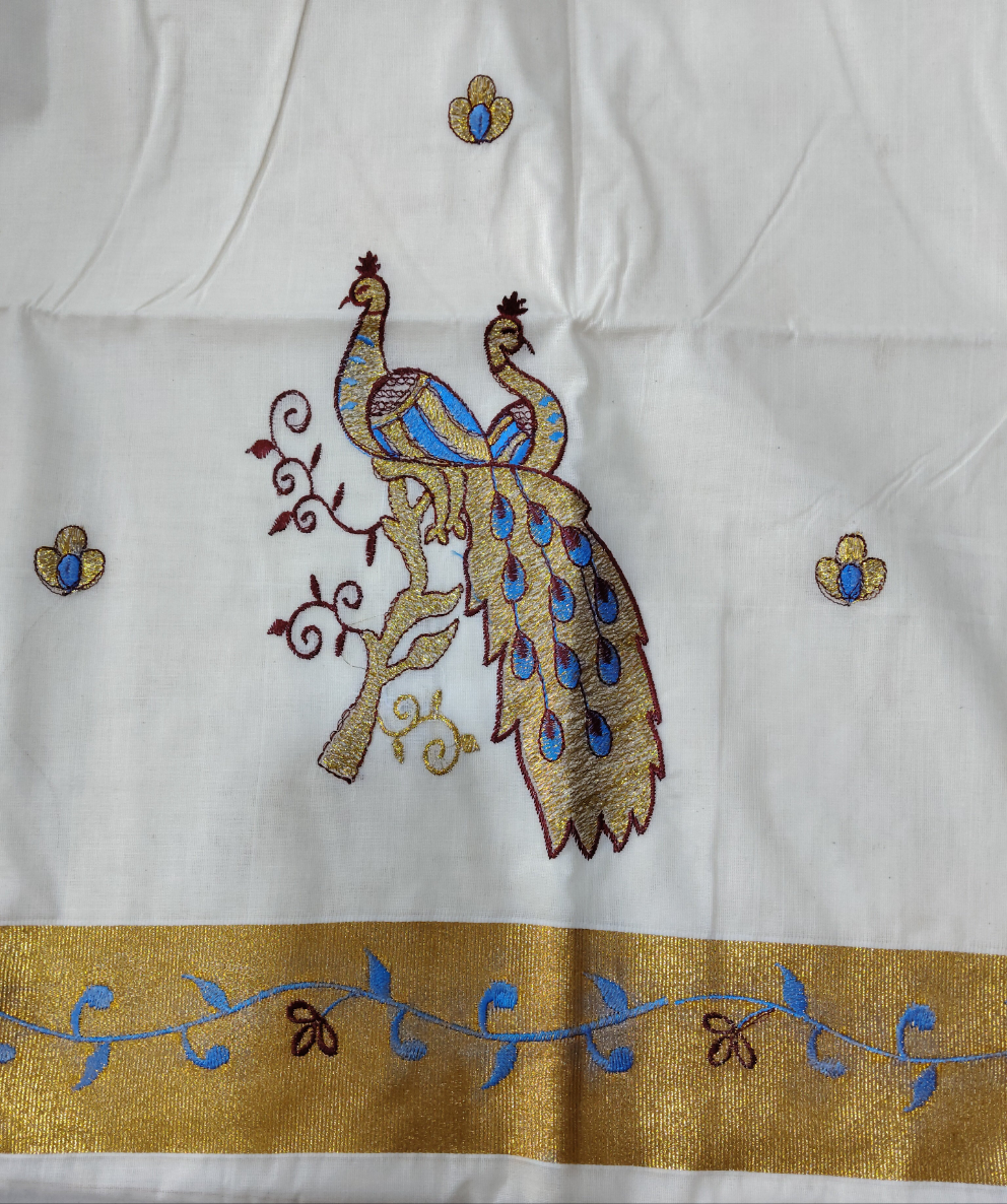 Kerala kasavu saree