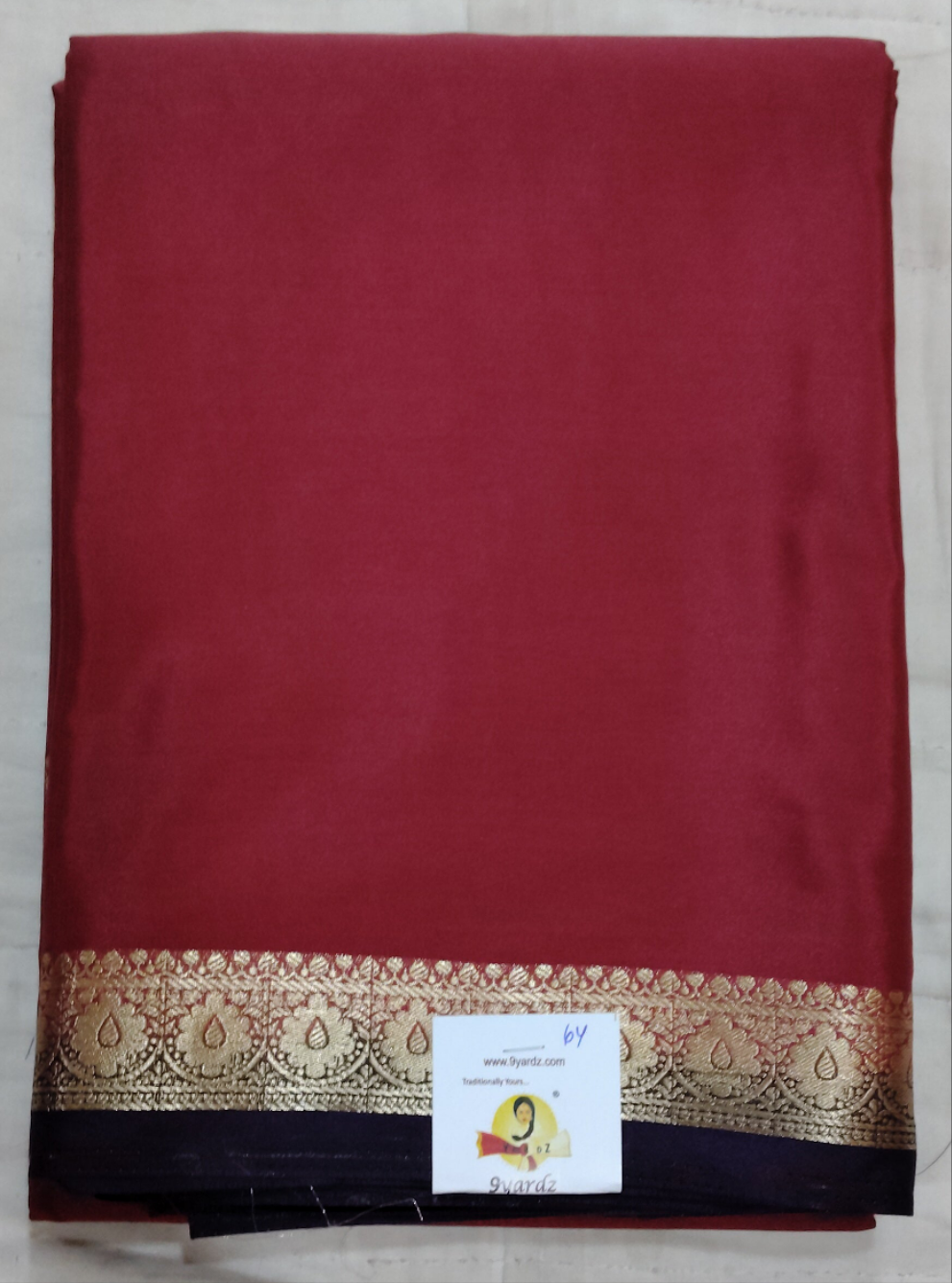 Synthetic Mysore silk 6yardz