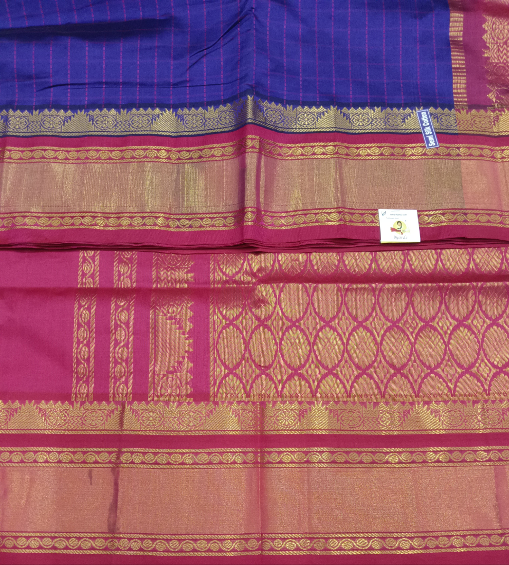 Semi silk Plain Korvai 6Yards