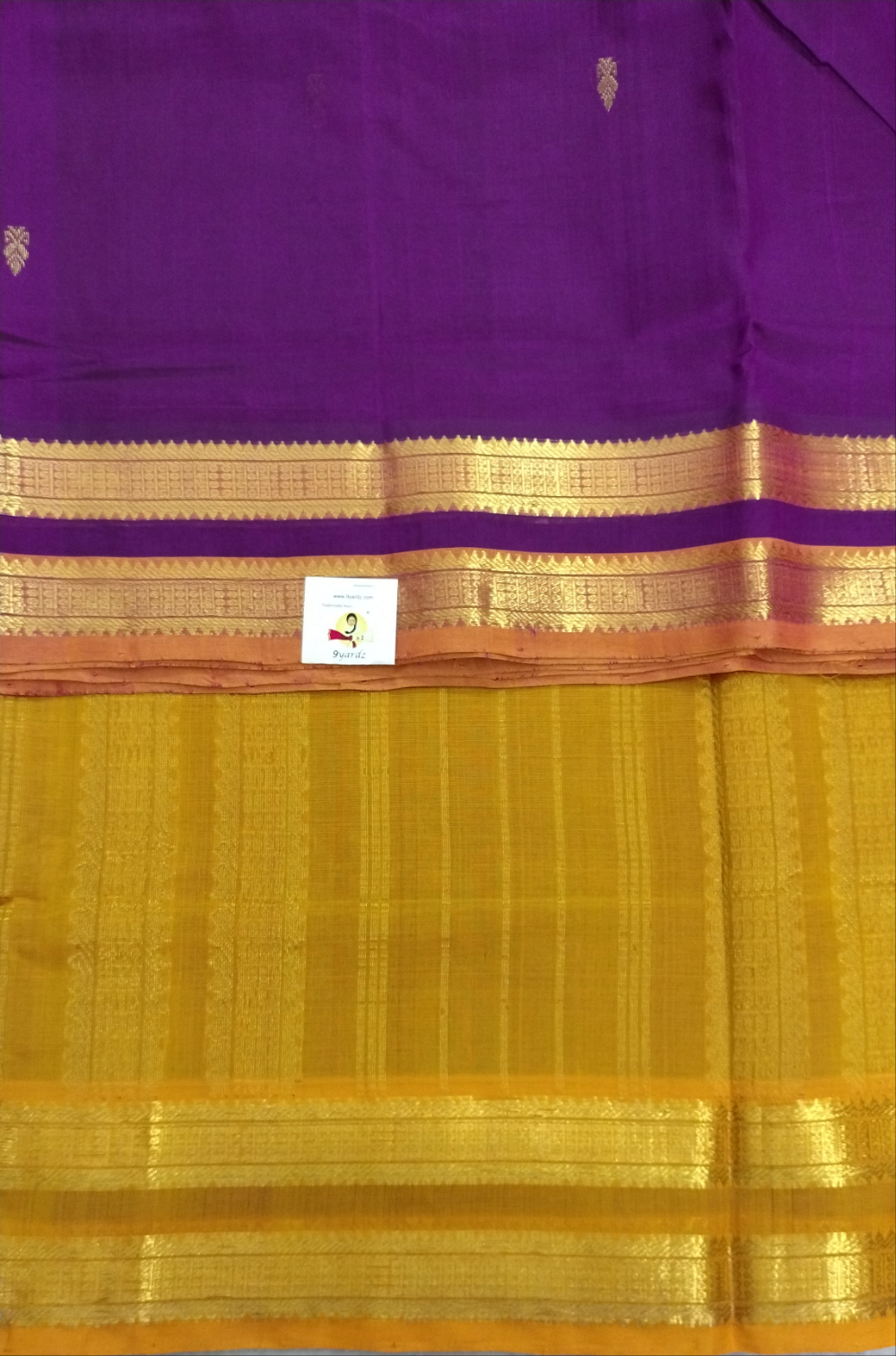Pure silk cotton-  with butta, 10yards (madisar)