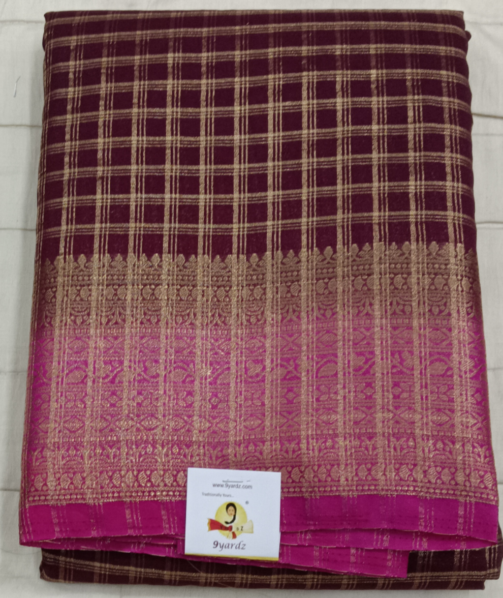 Mysore crepe silk checked (synthetic)