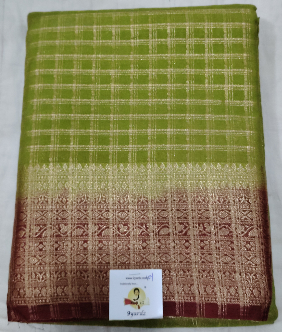 Mysore crepe silk checked (synthetic)