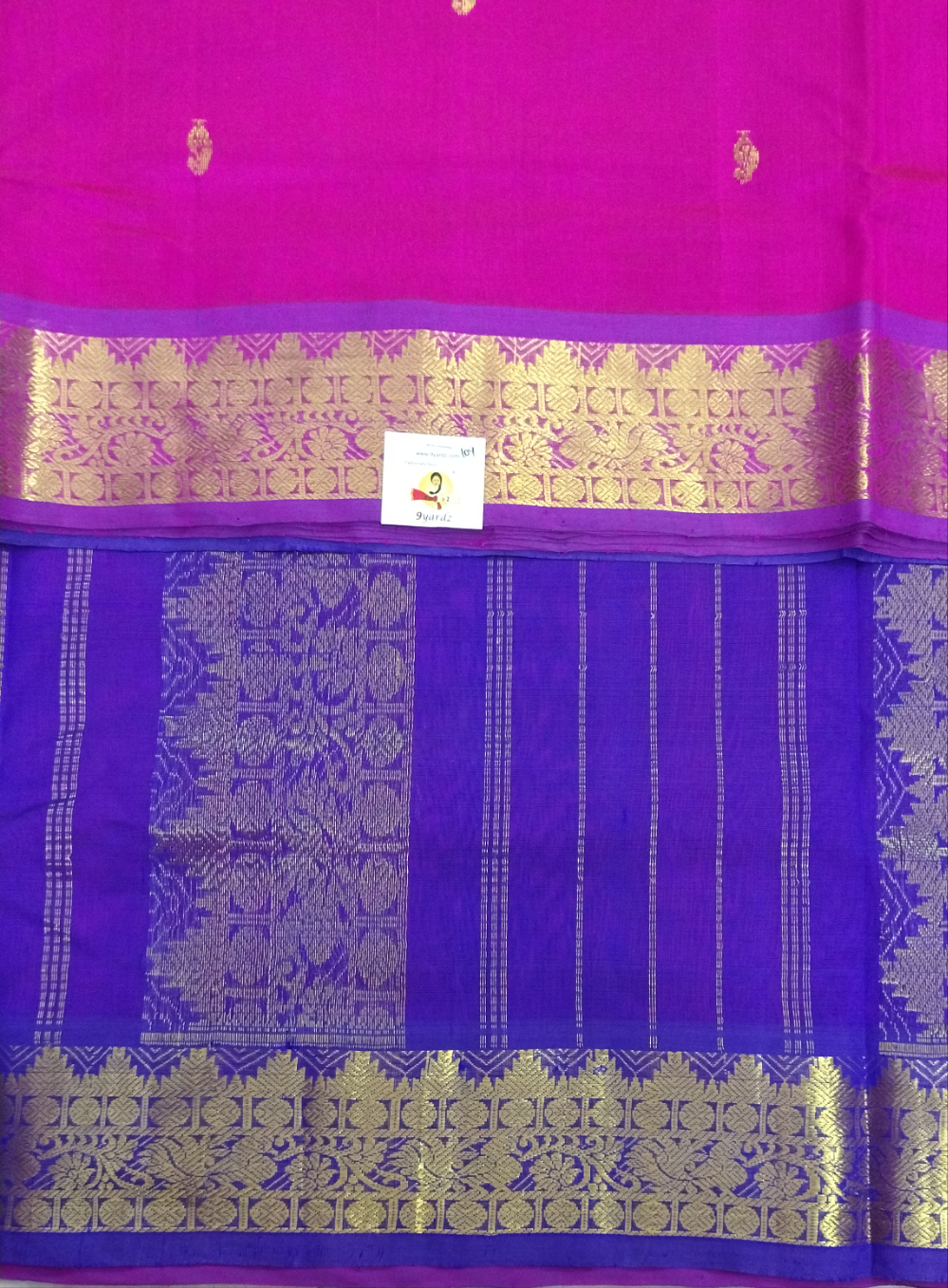 Pure silk cotton-  with butta, 10yards (madisar)