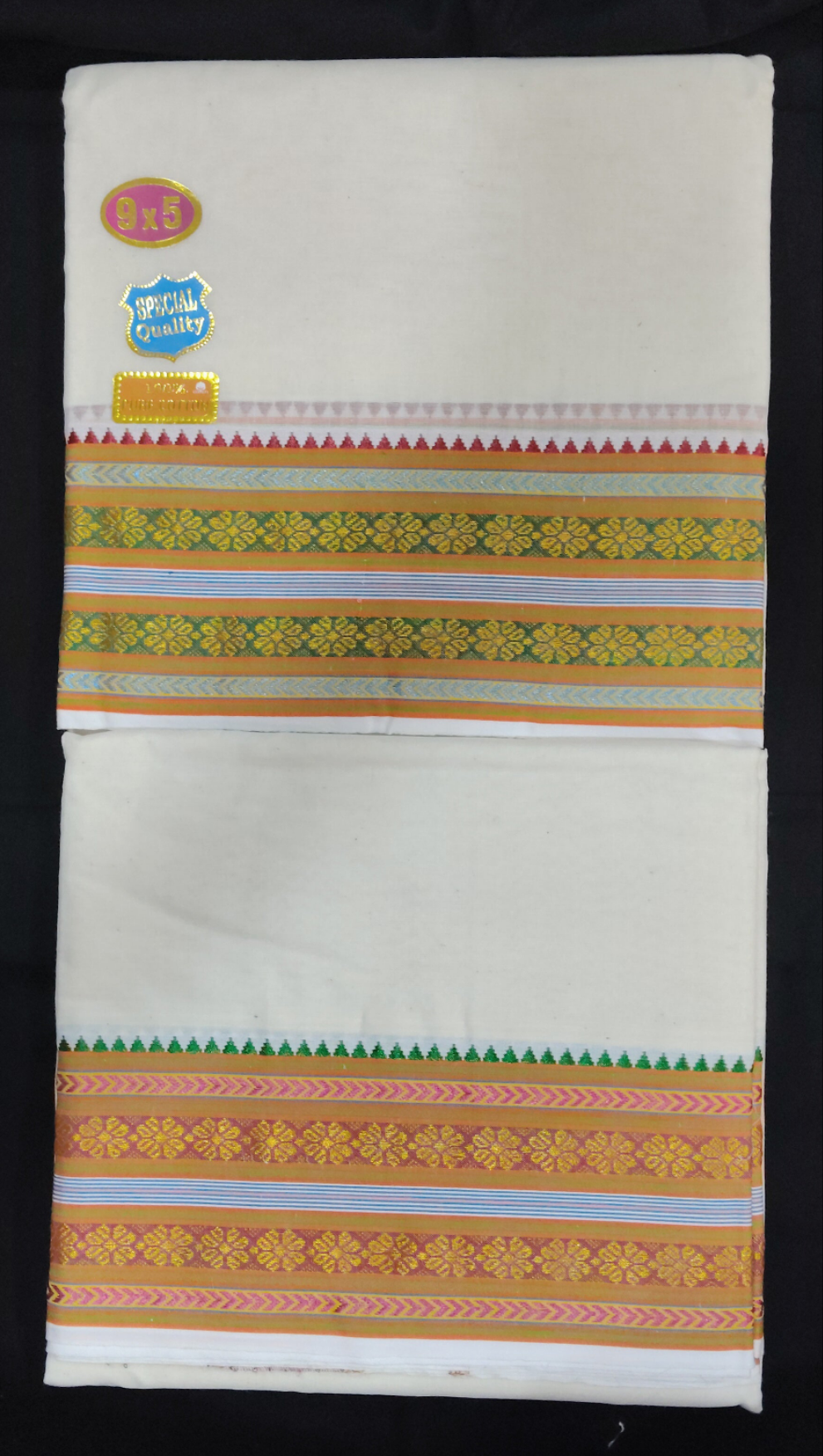 Nagari Cotton Jacqurad  Dhothi 9*5