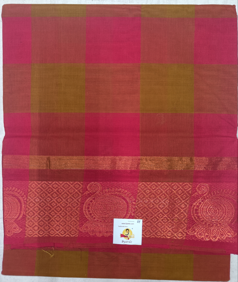 Chettinadu cotton checked 6 yardz
